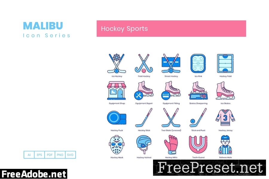 90 Hockey Sports Line Icons TJFAWXX