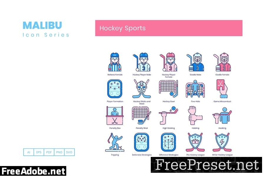 90 Hockey Sports Line Icons TJFAWXX