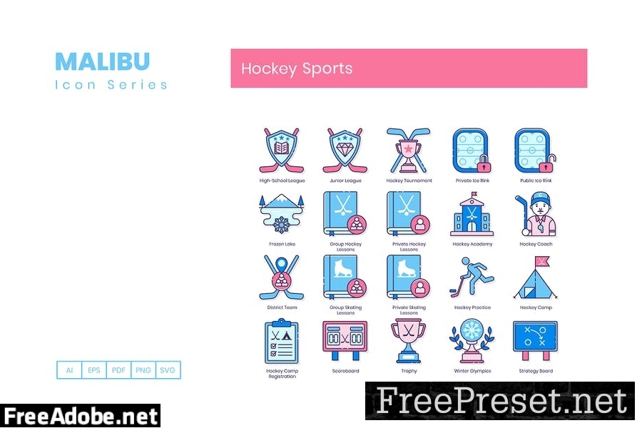 90 Hockey Sports Line Icons TJFAWXX