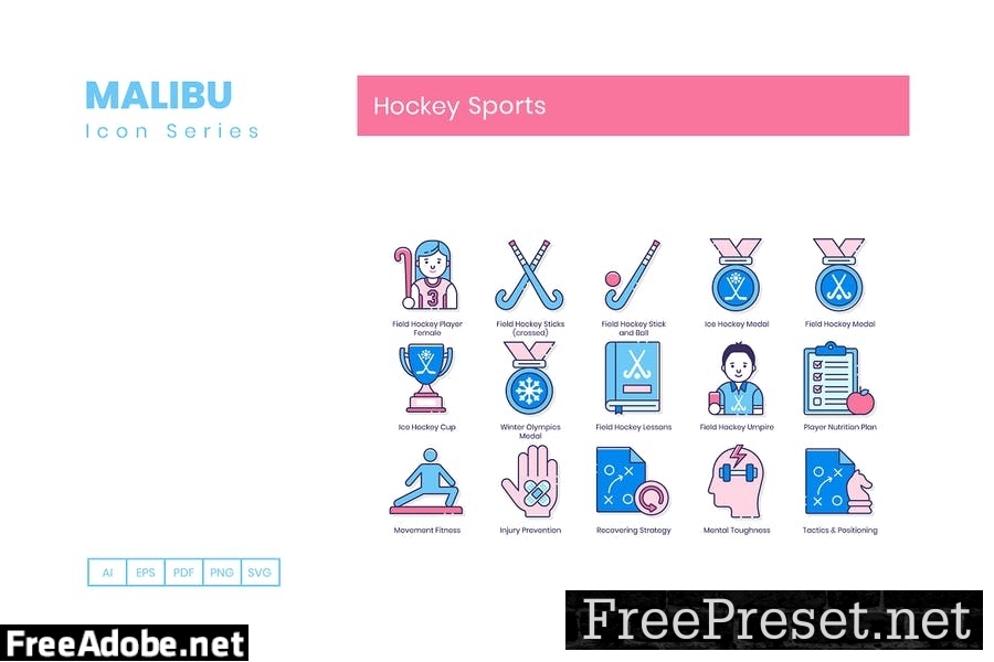 90 Hockey Sports Line Icons TJFAWXX