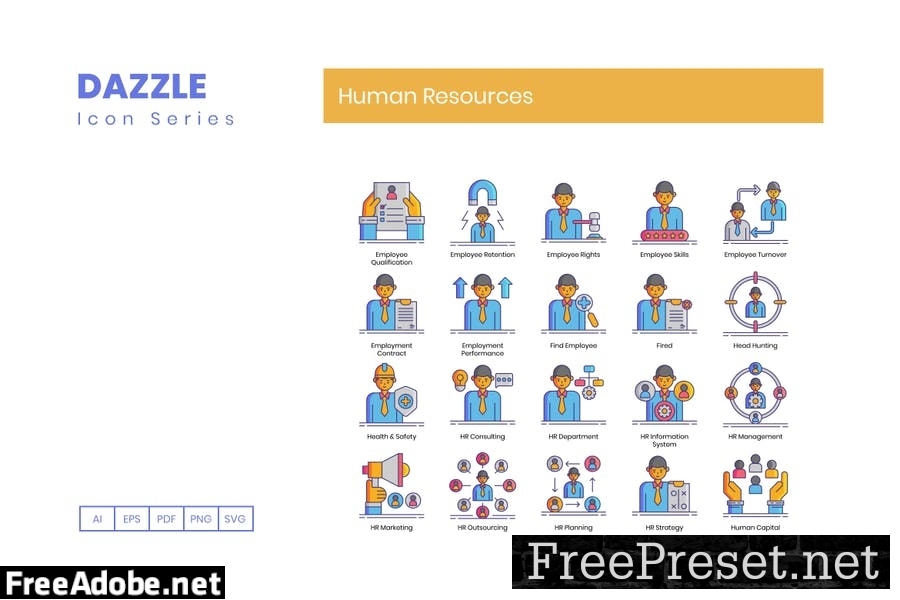 90 Human Resources Line Icons