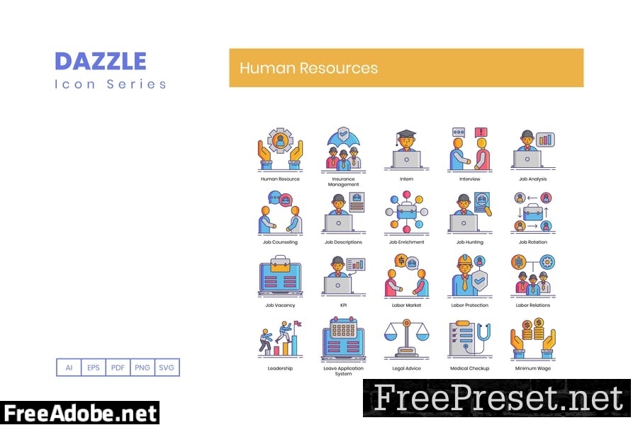 90 Human Resources Line Icons