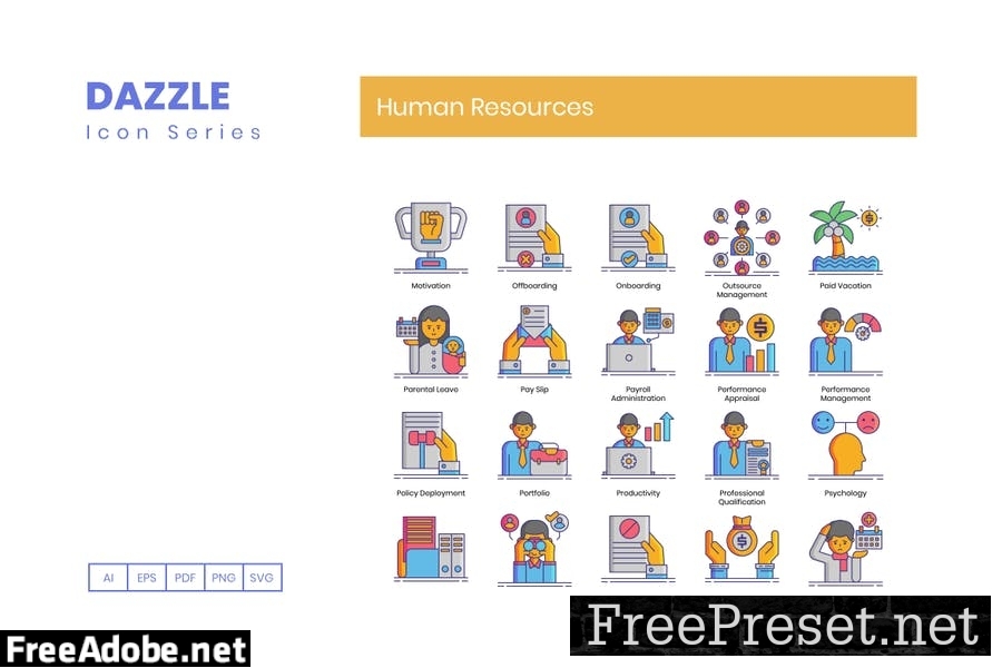 90 Human Resources Line Icons