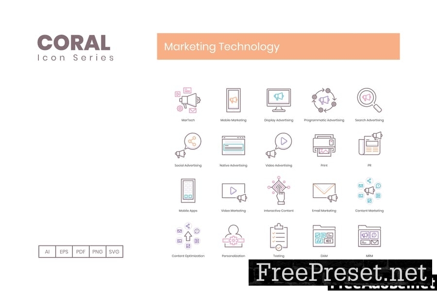 90 Marketing Technology Line Icons WEXZ4V5