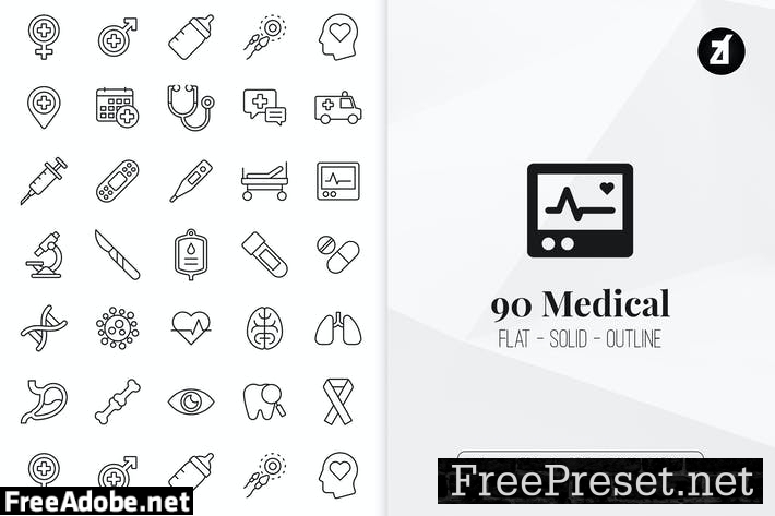 90 medical elements in minimal design 3F3BE5J