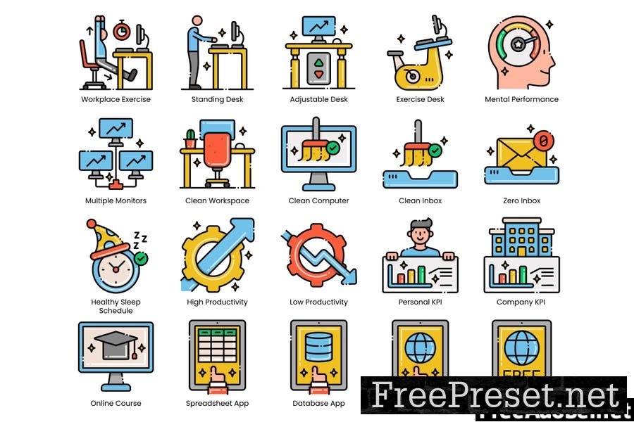 90 Productivity Line Icons