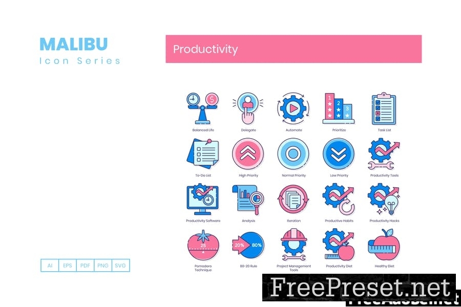 90 Productivity Line Icons