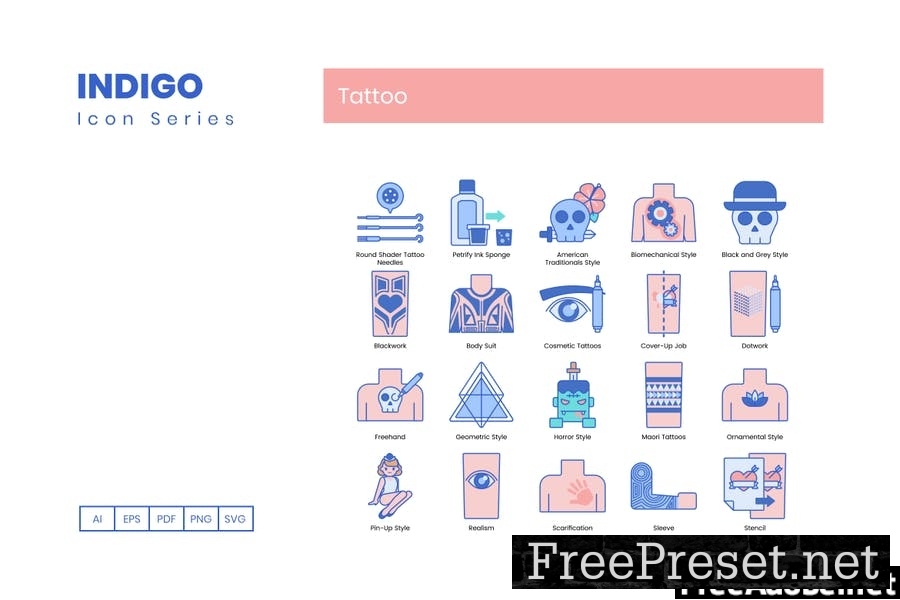 90 Tattoo Line Icons