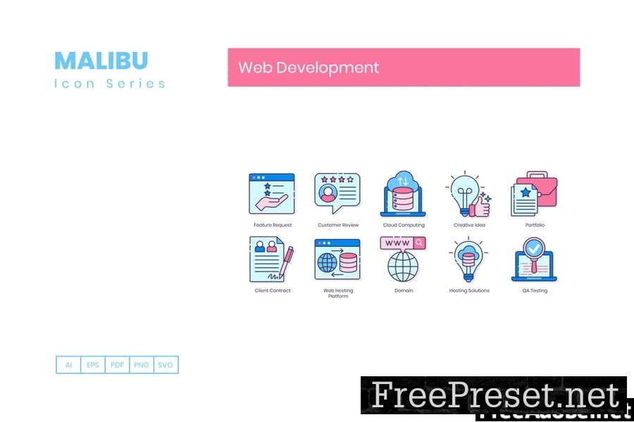 90 Web Development Icons - Malibu Series