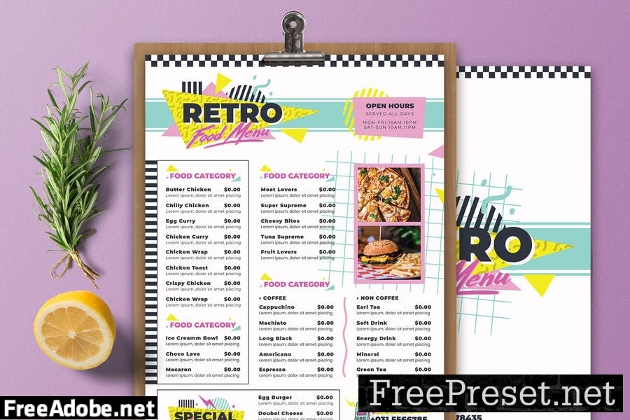 90s Food Menu