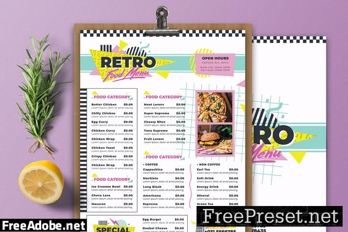 90s Food Menu 4BFPQKC