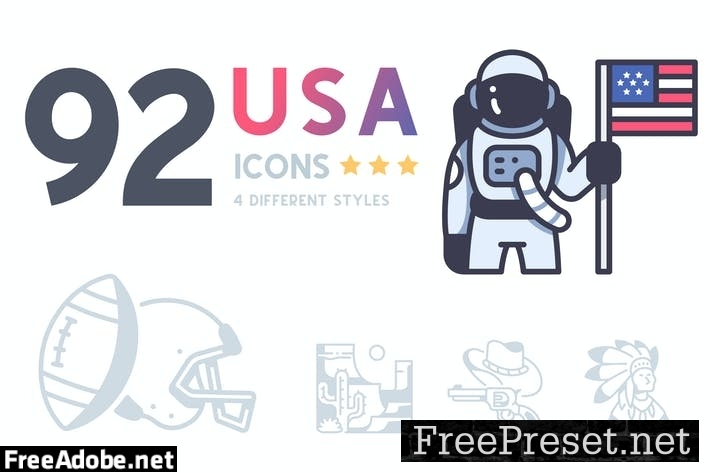 92 USA icon set 2ESZGQK