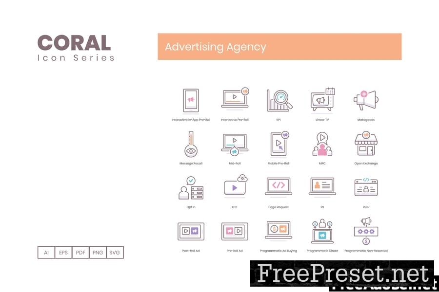 95 Advertising Agency Line Icons