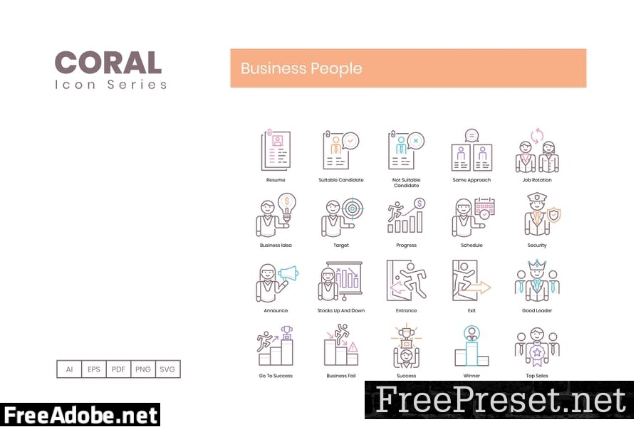 95 Business People Line Icons