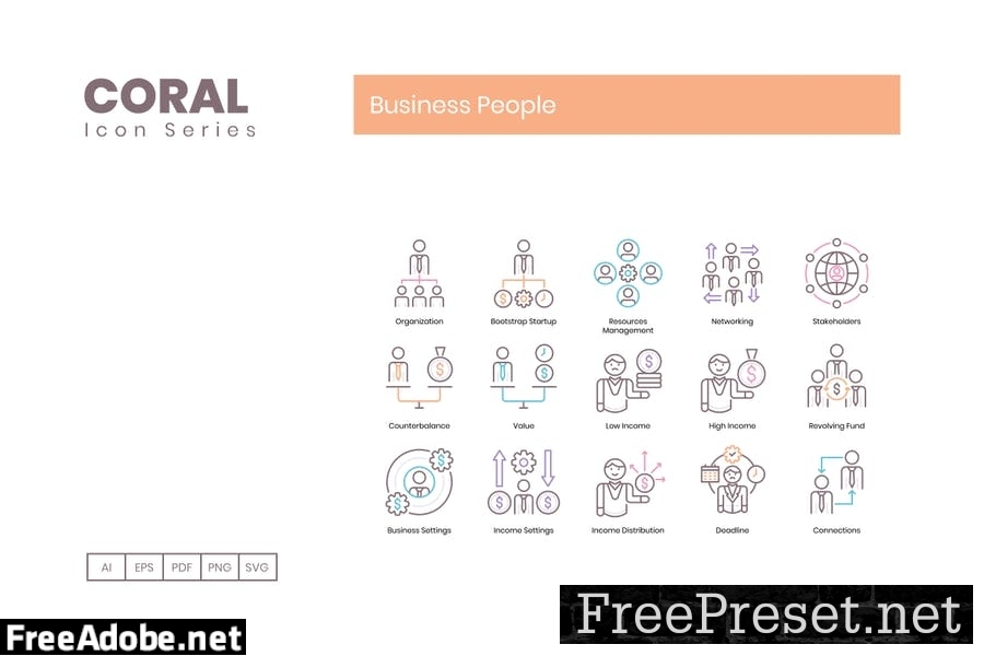 95 Business People Line Icons