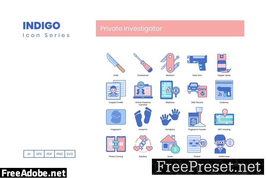 95 Private Investigator Line Icons