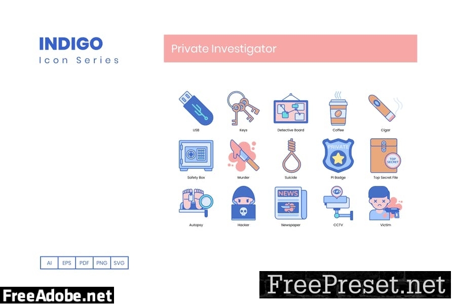 95 Private Investigator Line Icons