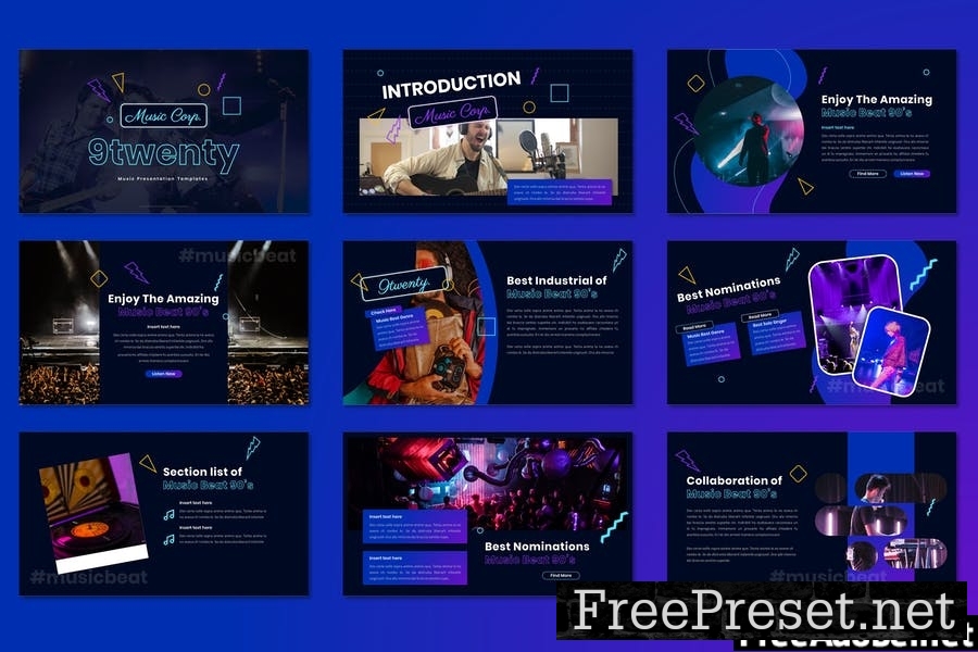 9Twenty - Music Industrial Powerpoint Template