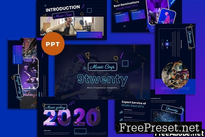 9Twenty - Music Industrial Powerpoint Template DKTMZB8