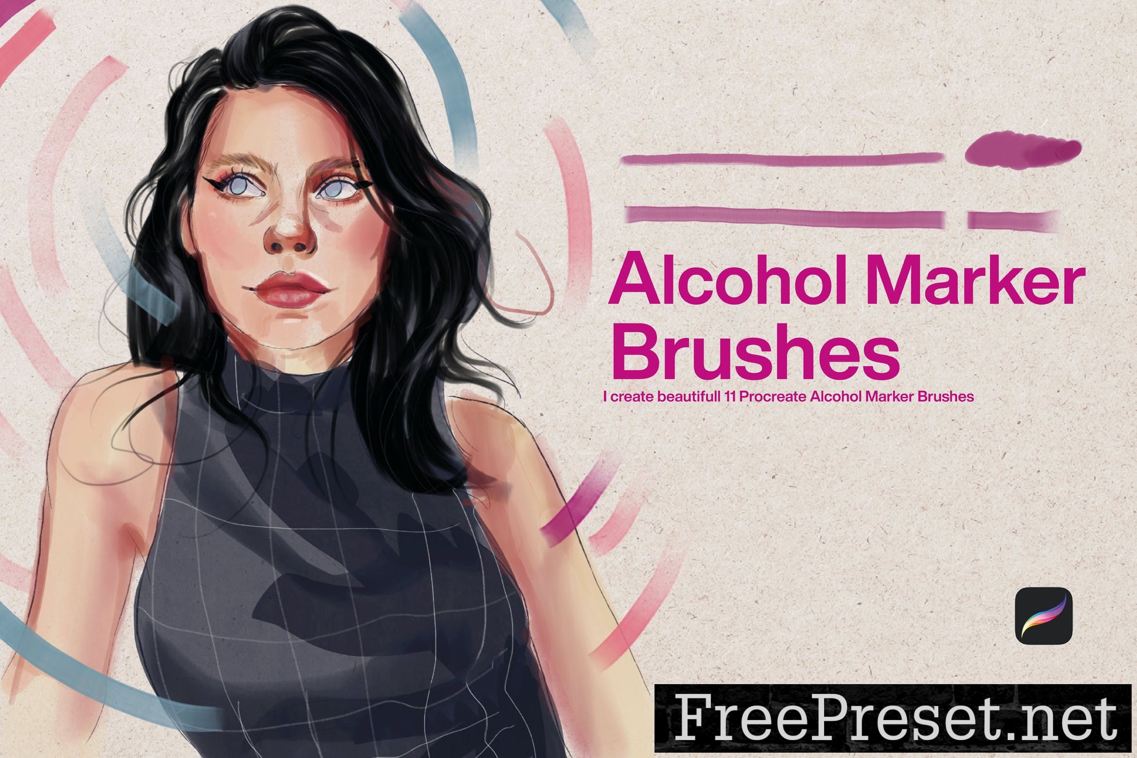 procreate alcohol marker brushes free