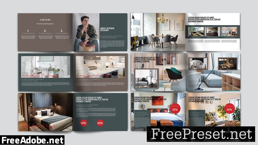 A4 Interiors Brochure Template HTHKFLG