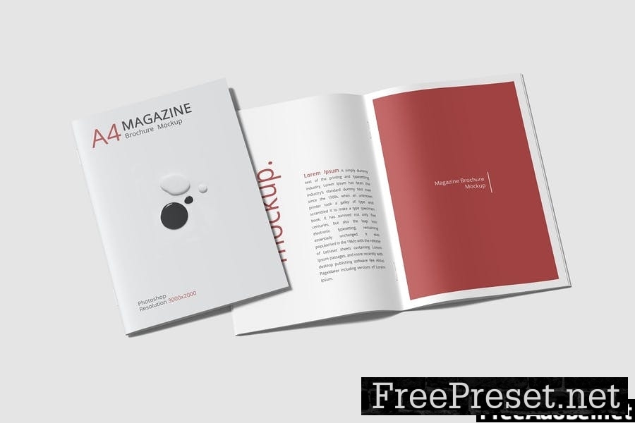 A4 Magazine Brochure Mockup