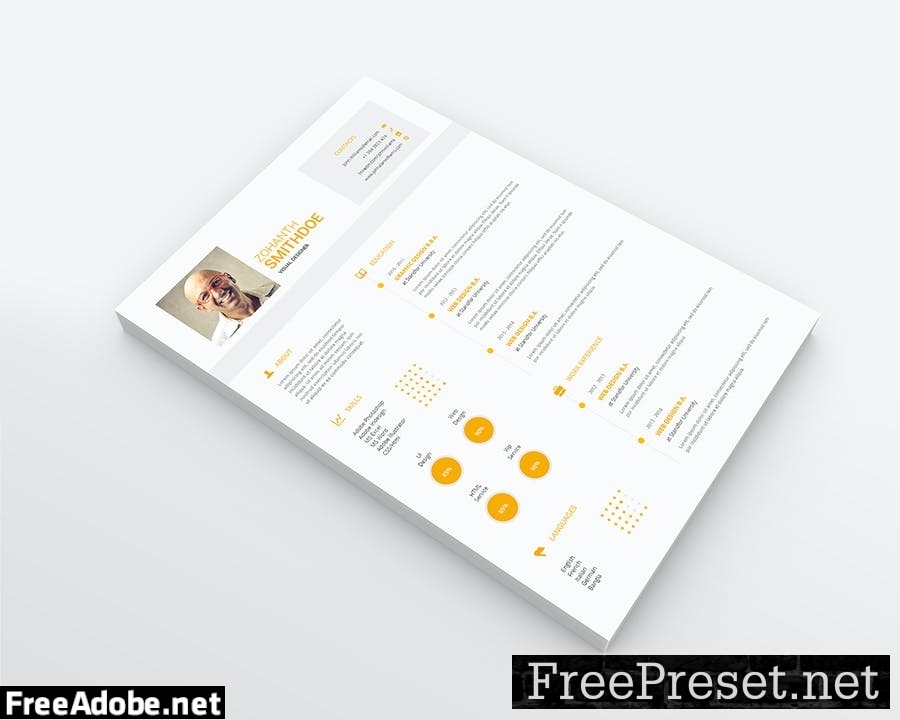 A4 paper Size - Resume, CV, Flyer & Invoice Mockup