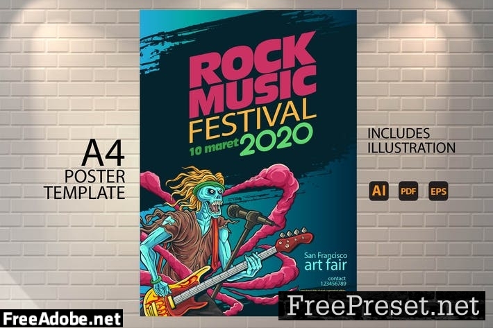 A4 ROCKFEST POSTER Template JUQD3CV