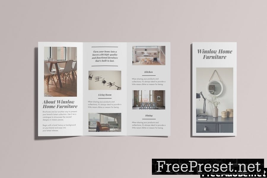 A4 Trifold Brochure Mockup Vol 01