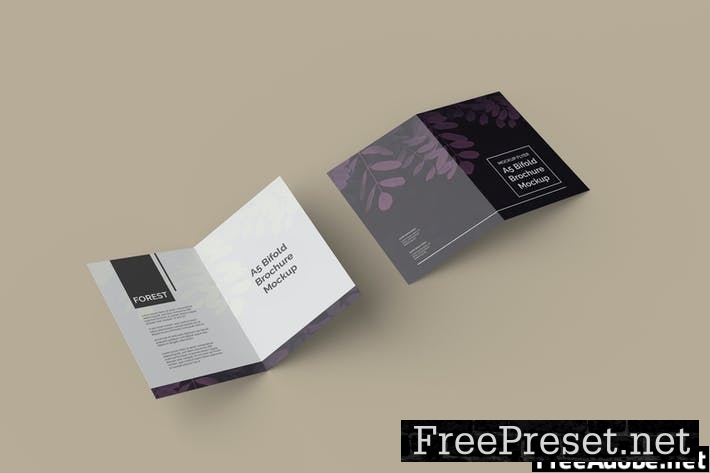 A5 Bifold Brochure Mockup SJBGFW3