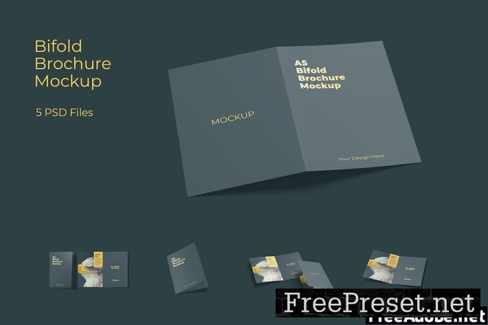 A5 Bifold Brochure Mockup Vol 1 GK89E6G