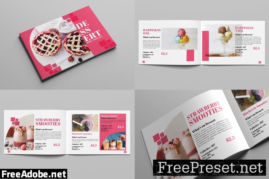 A5 Dessert Menu Template JJQMDXD