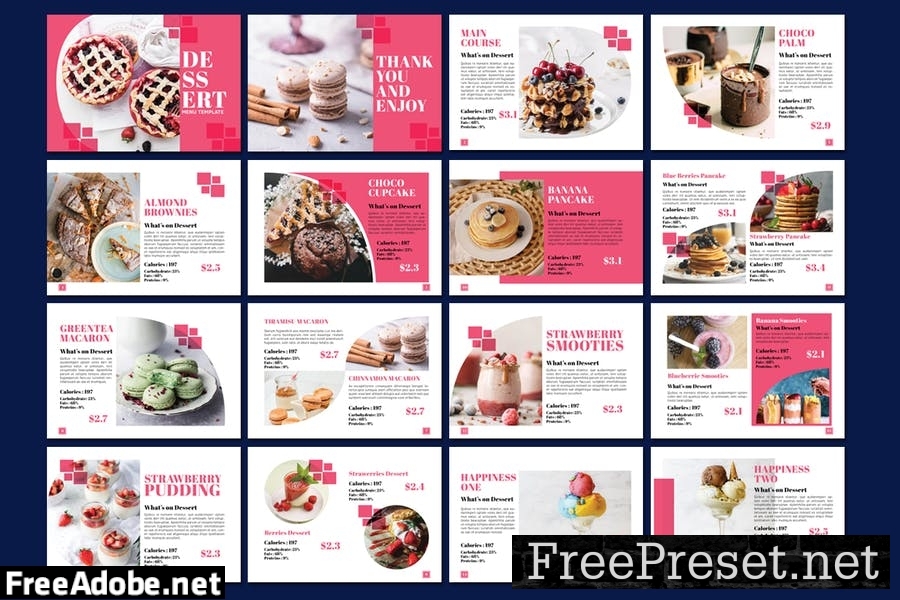 A5 Dessert Menu Template JJQMDXD