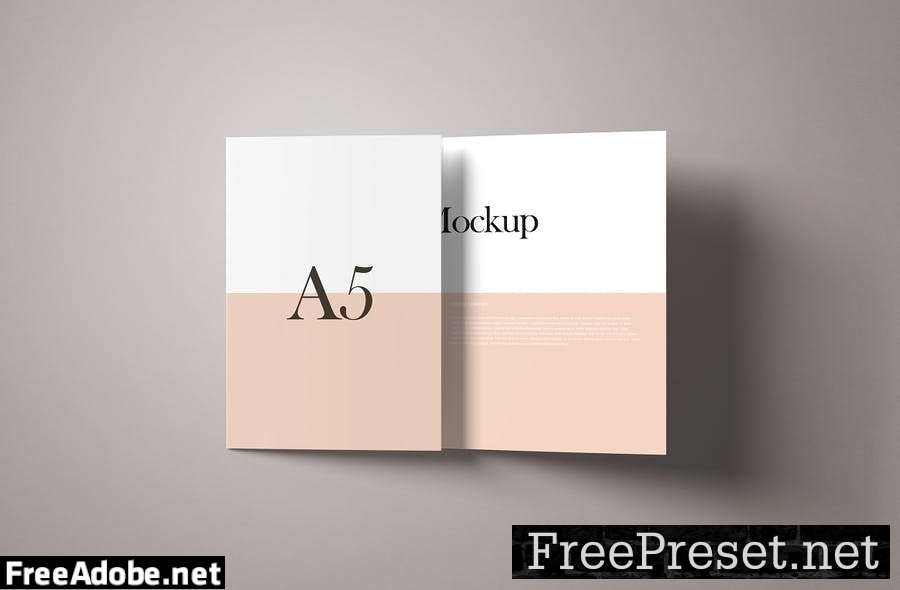 A5 Trifold Brochure Mockup JQNLUK7