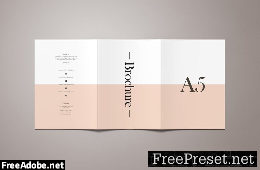 A5 Trifold Brochure Mockup JQNLUK7