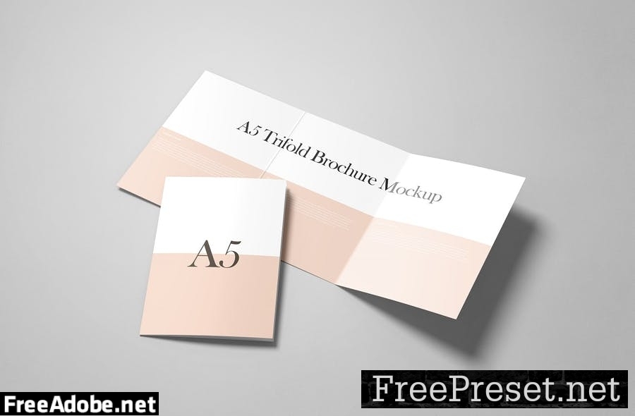 A5/A4 Tri-fold Brochure Mockup GRNGYU8