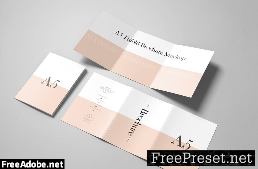 A5/A4 Tri-fold Brochure Mockup GRNGYU8