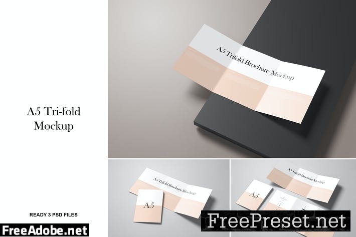 A5/A4 Tri-fold Brochure Mockup GRNGYU8