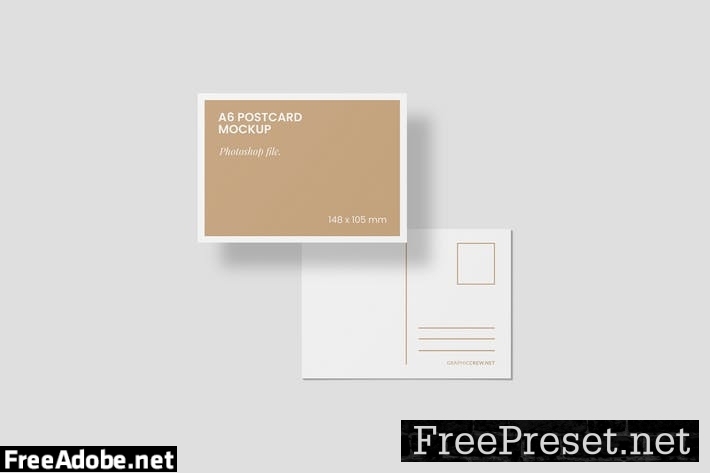 A6 Postcard Mockup Top View 36V8HTD