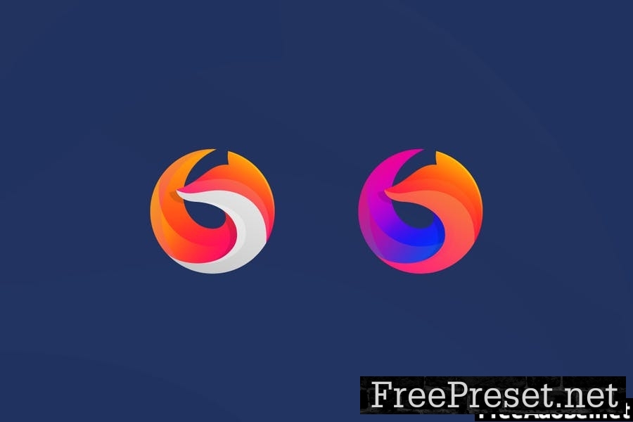 Abstract Colourful Circular Fox Logo