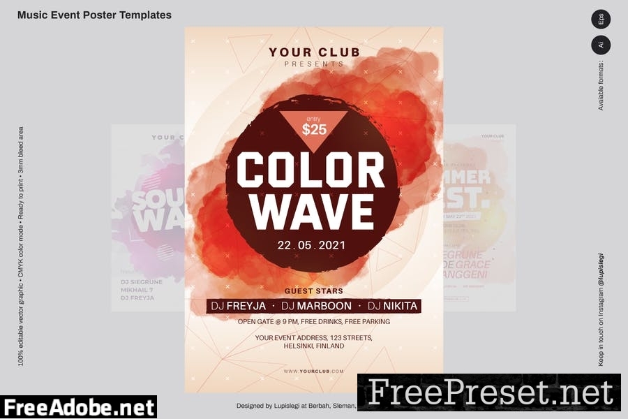 Abstract Music Poster Templates R298LZY