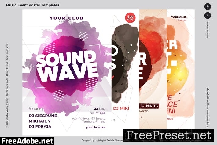 Abstract Music Poster Templates R298LZY