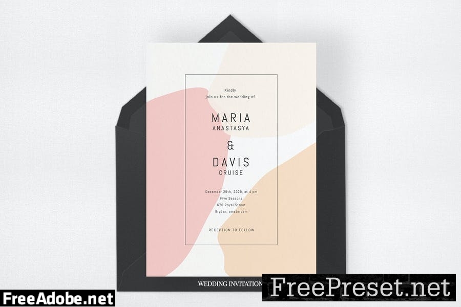 Abstract Wedding Invitation Suite