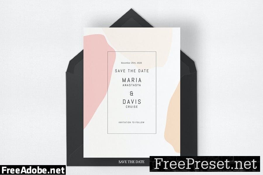 Abstract Wedding Invitation Suite