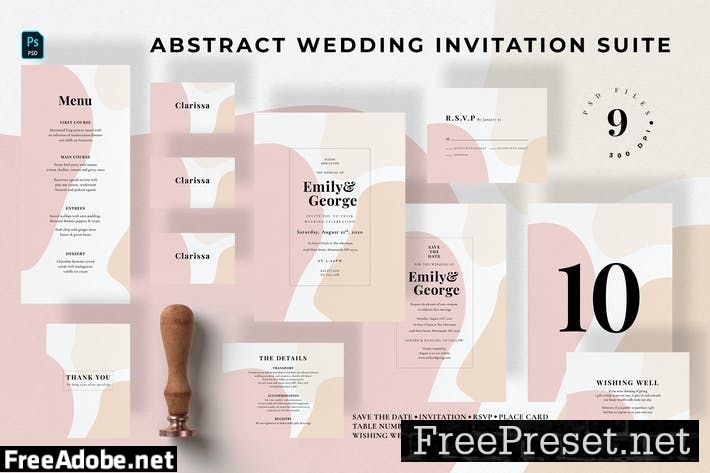 Abstract Wedding Invitation Suite LM9956Q