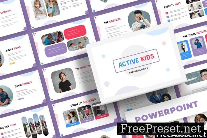 Active Kids - Powerpoint Template 38GBLPJ