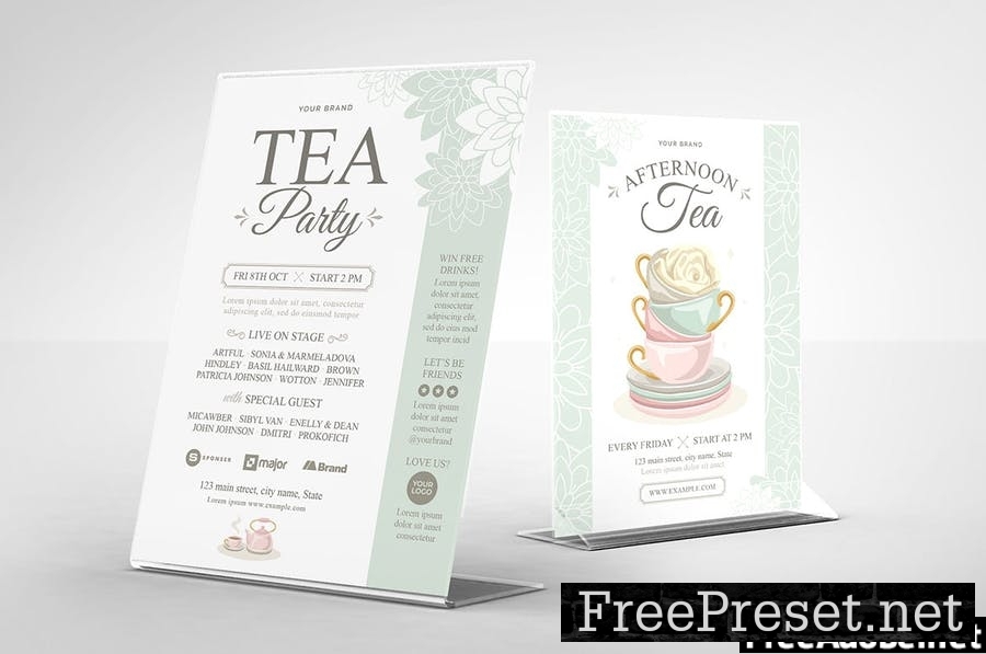 Afternoon Tea Menu Template