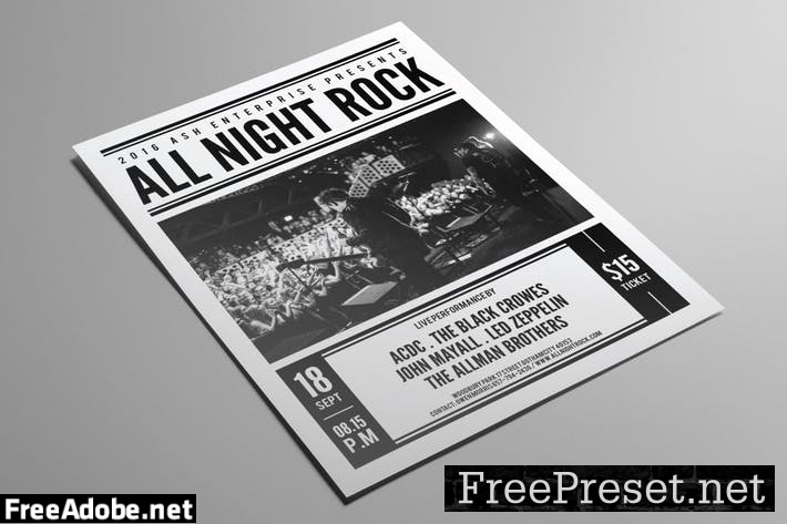 All Night Rock Flyer TVJEVT8