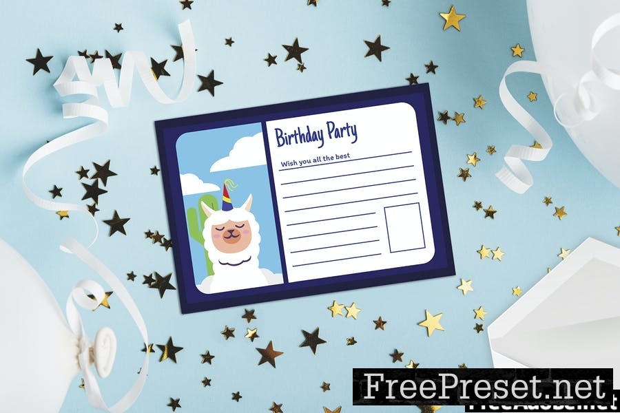 Alpaca - Kids Birthday Invitation