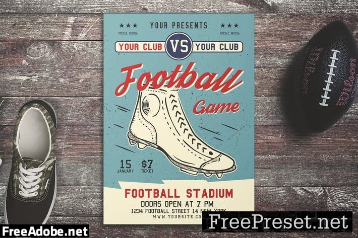 American Football Game Flyer QAJKANX